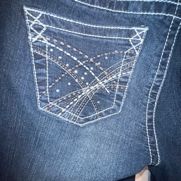 Lane Bryant Womens 20 Dark Wash Distressed Embroidered Jeweled Skinny Denim NEW - Picture 5 of 6